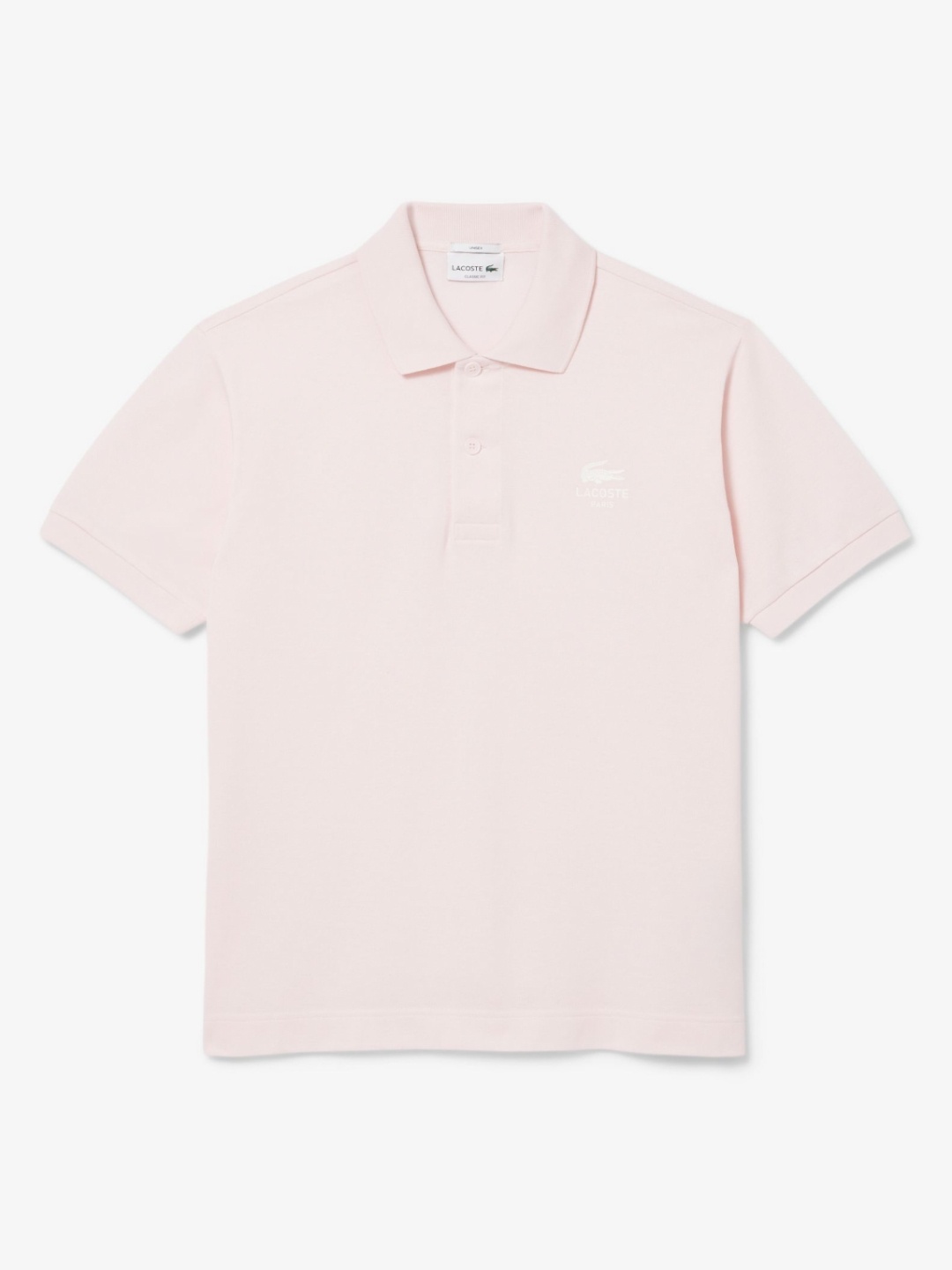 

Lacoste Unisex Solid Polo Collar Cotton T-shirt, Peach