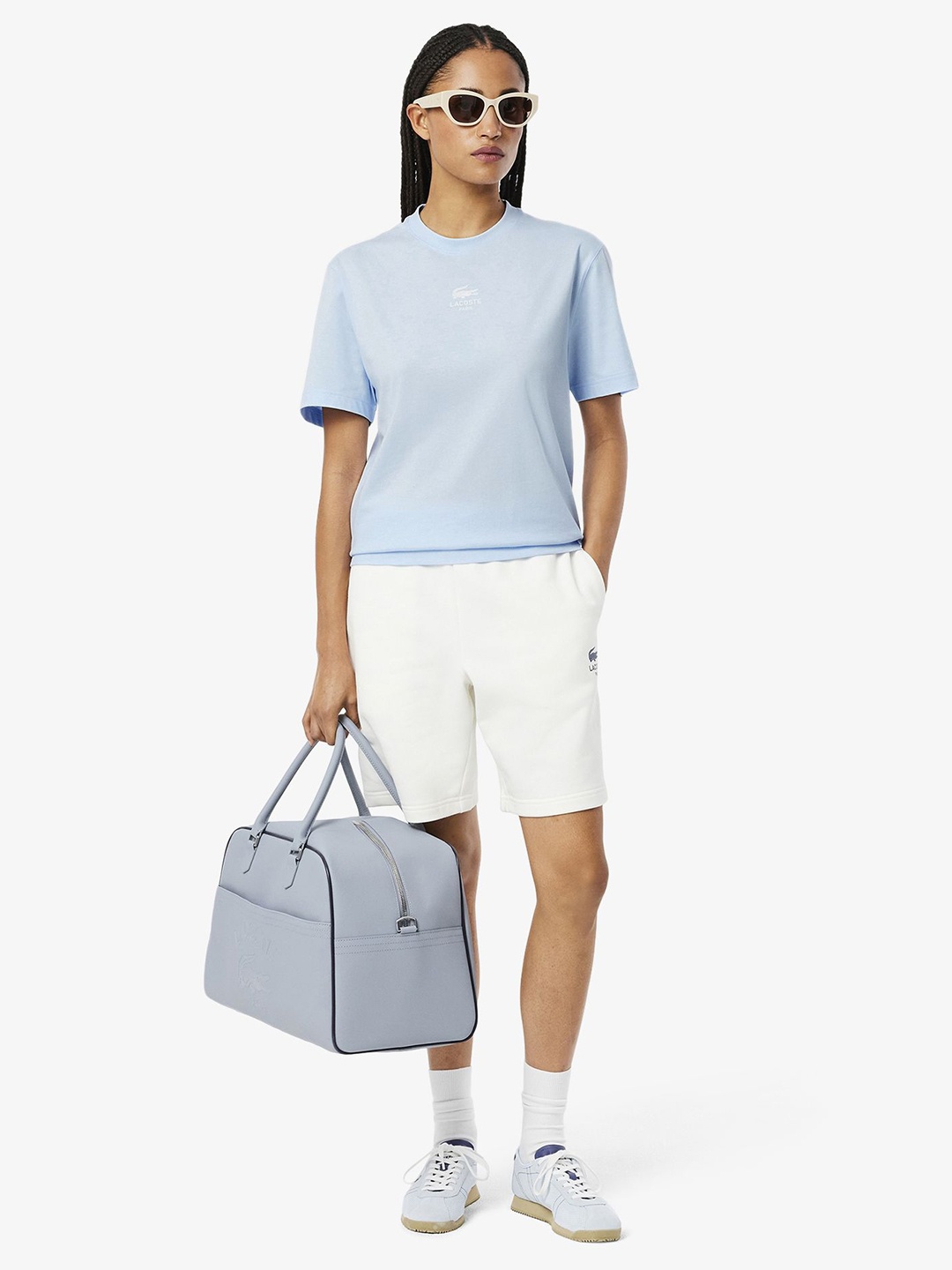 

Lacoste Unisex Solid Round Neck Cotton T-shirt, Blue