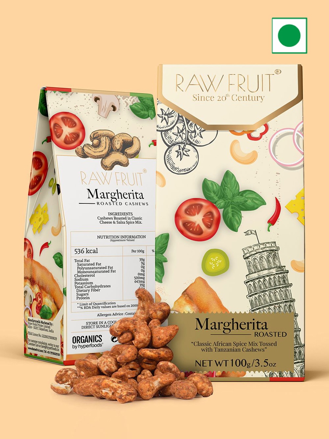 

RawFruit Pack of 2 Pink Salt Roasted Cashew 100g, Multi