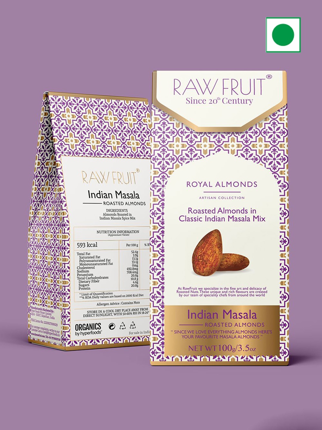 

RawFruit Pink Salt Roasted Almonds 100g, Multi