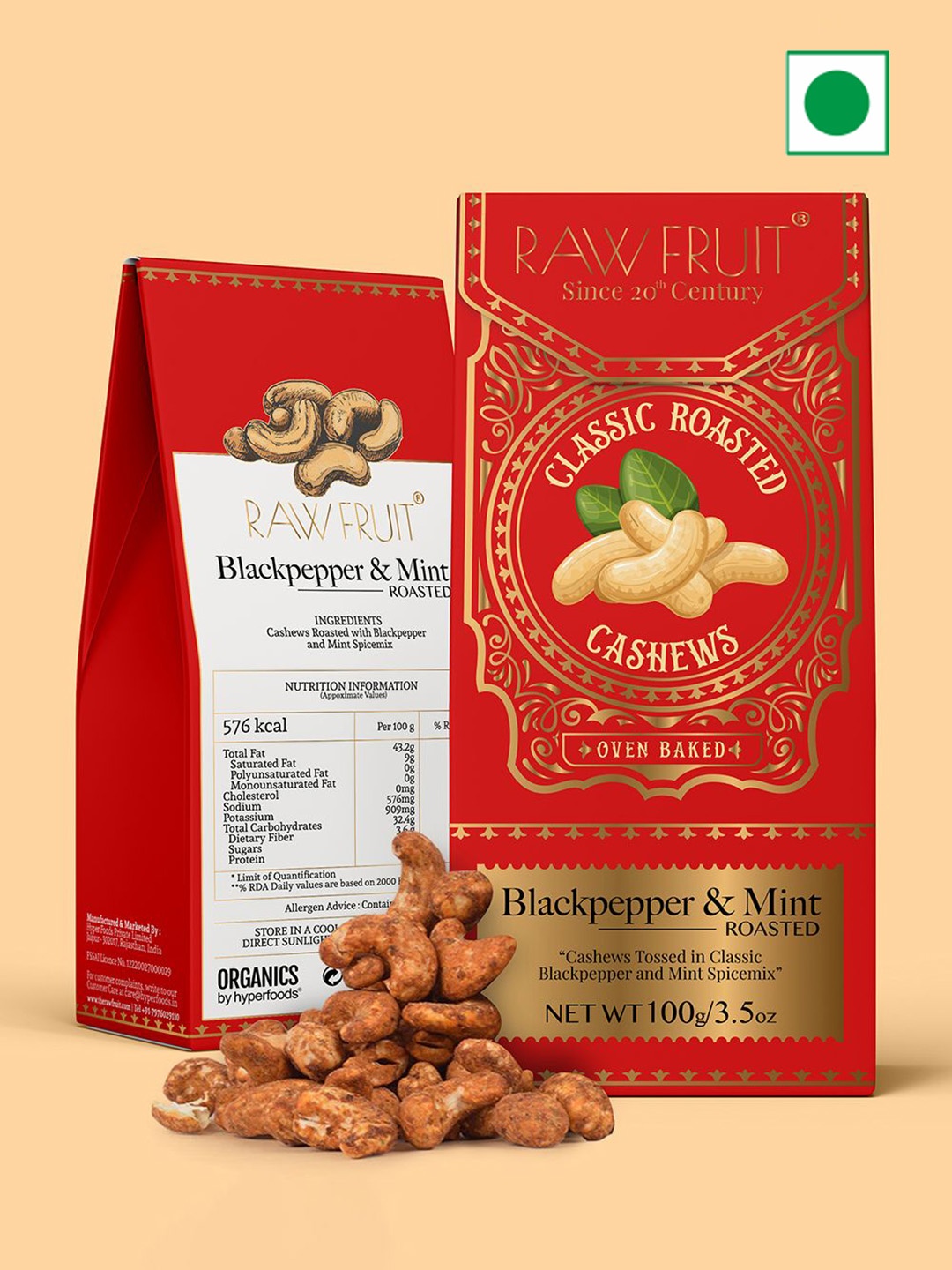 

RawFruit Pink Salt Roasted Cashew 100g, Multi