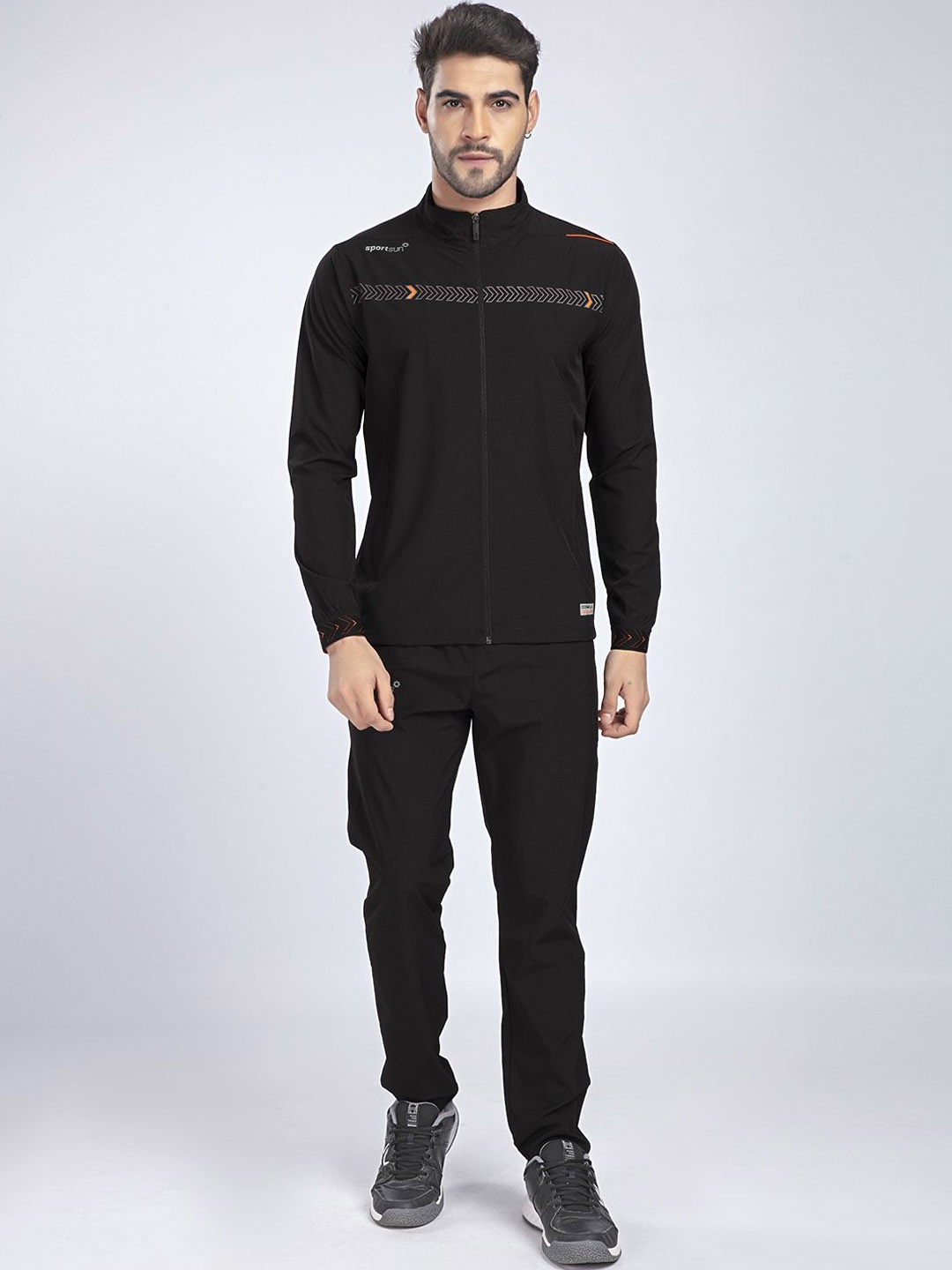 

SPORT SUN Mens Lycra Mid-Rise Track Suit, Black