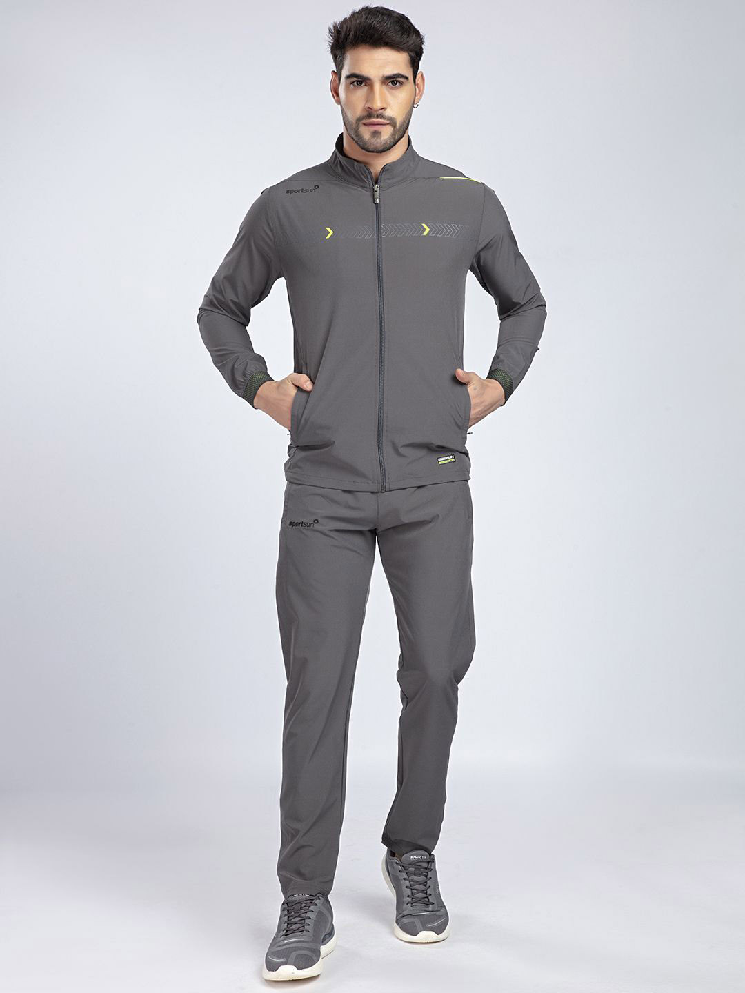

SPORT SUN Men Mid-Rise Track Suit, Grey