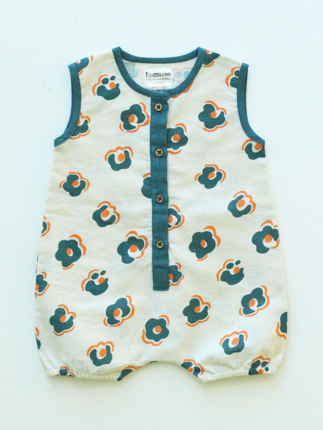 

EARTHY TWEENS Infant Printed Organic Cotton Onesie, Green
