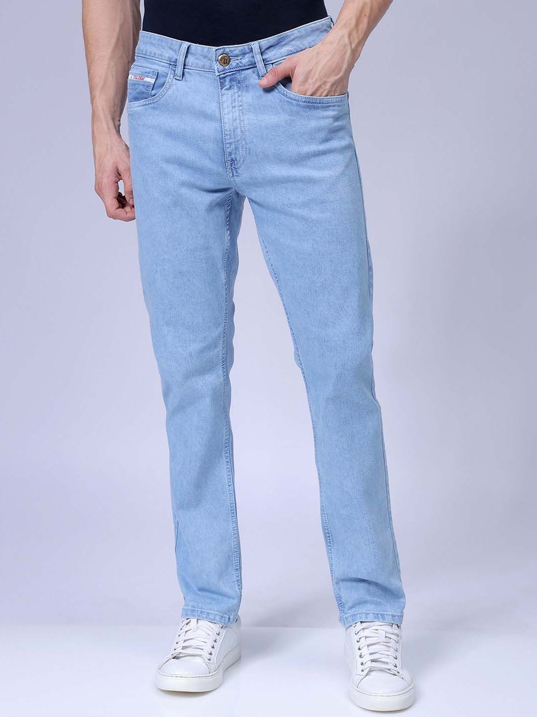 

The Indian Garage Co Men Mid-Rise Slim Fit Stretchable Jeans, Blue