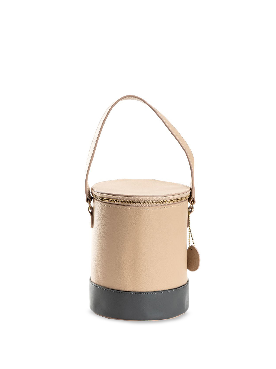 

Green Hermitage Women Colourblocked Bowling Leather Sling Bag, Beige