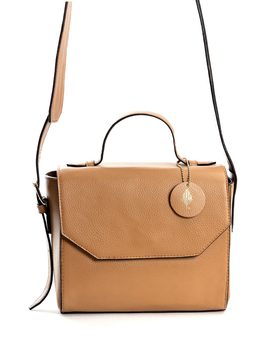 

Green Hermitage Women Textured Structured Leather Satchel Bag, Brown