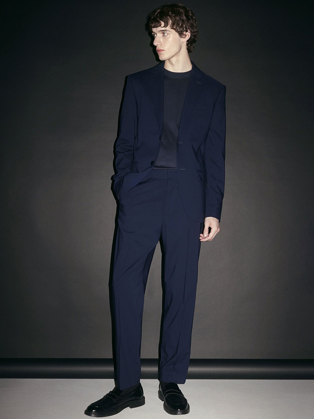 

H&M Regular Fit Suit Trousers, Blue