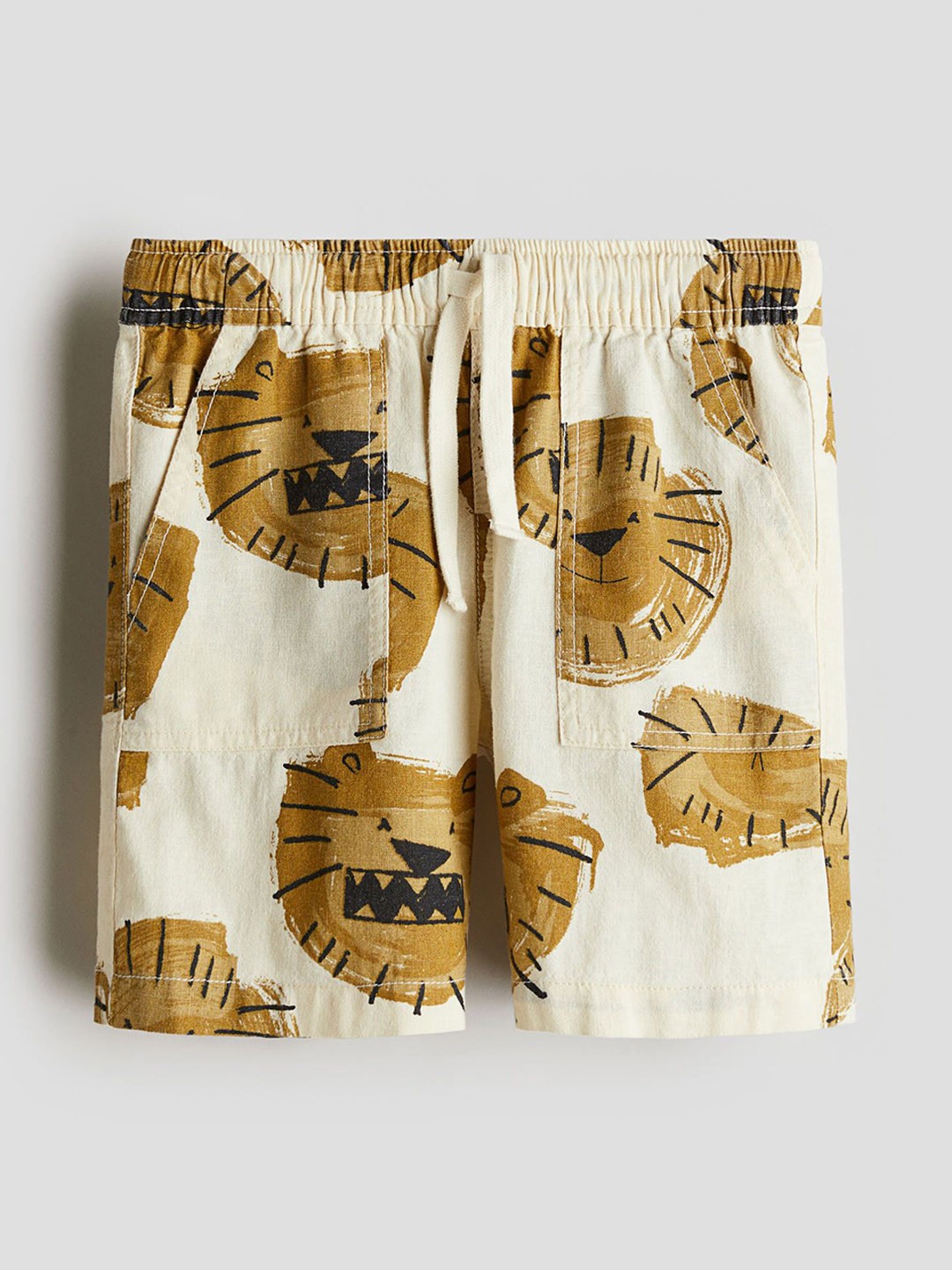 

H&M Boys Linen-Blend Shorts, Yellow