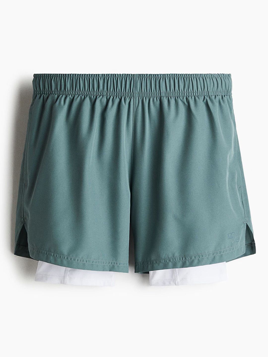 

H&M Double-Layered Sports Shorts In Dry Move, Green