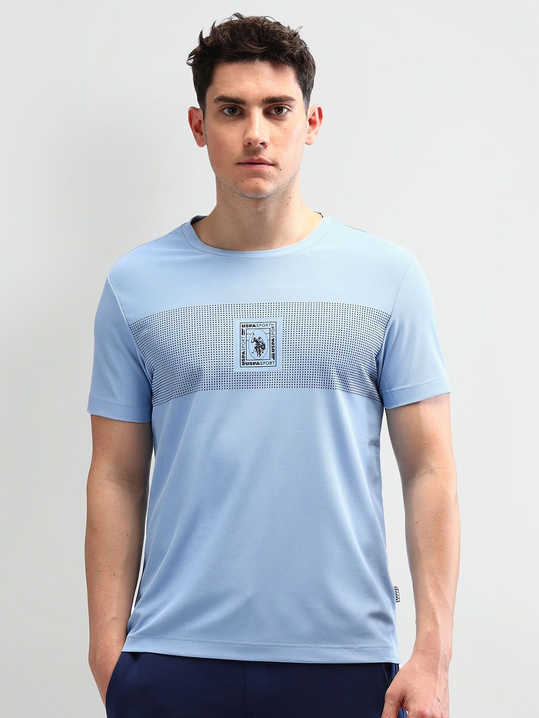 

U.S. Polo Assn. Men Brand Logo Printed Slim Fit T-shirt, Blue