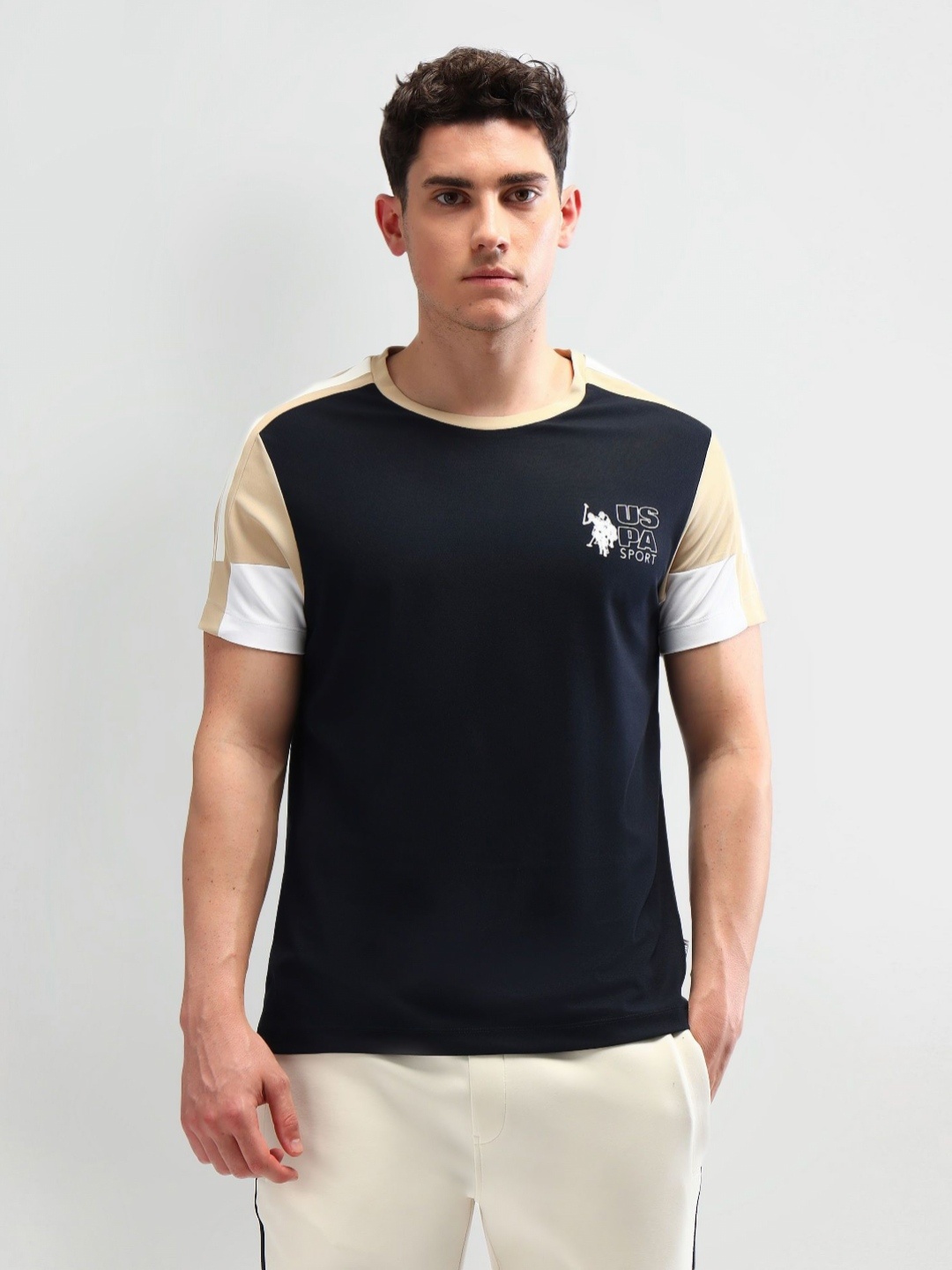 

U.S. Polo Assn. Men Brand Logo Printed Slim Fit T-shirt, Blue