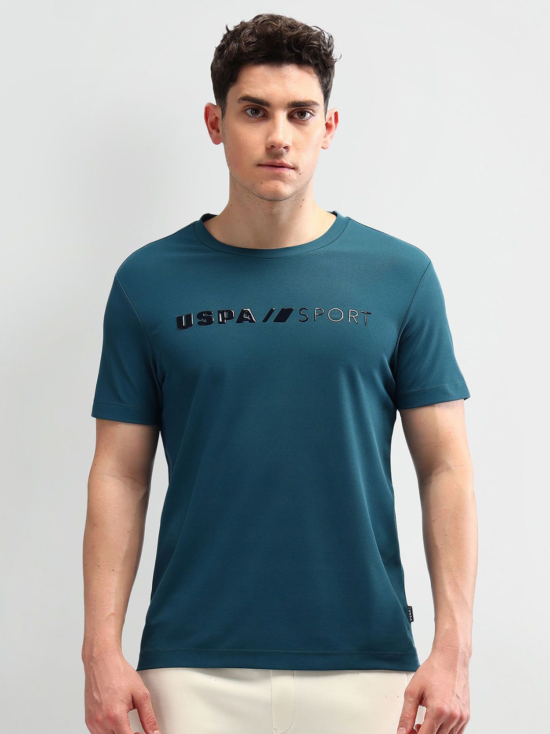 

U.S. Polo Assn. Men Brand Logo Printed Slim Fit T-shirt, Blue