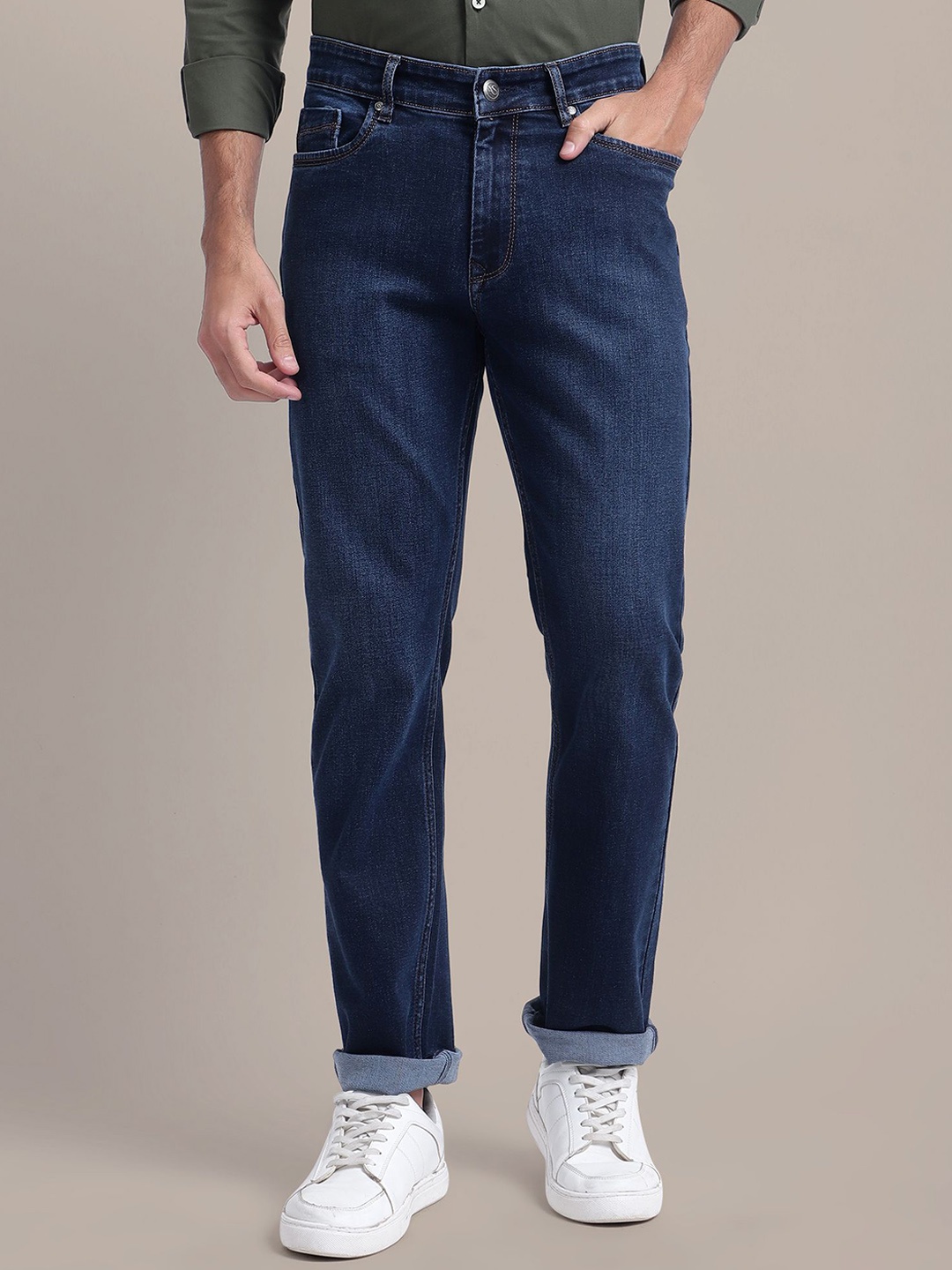 

AMSWAN Men Low-Rise Stretchable Jeans, Blue