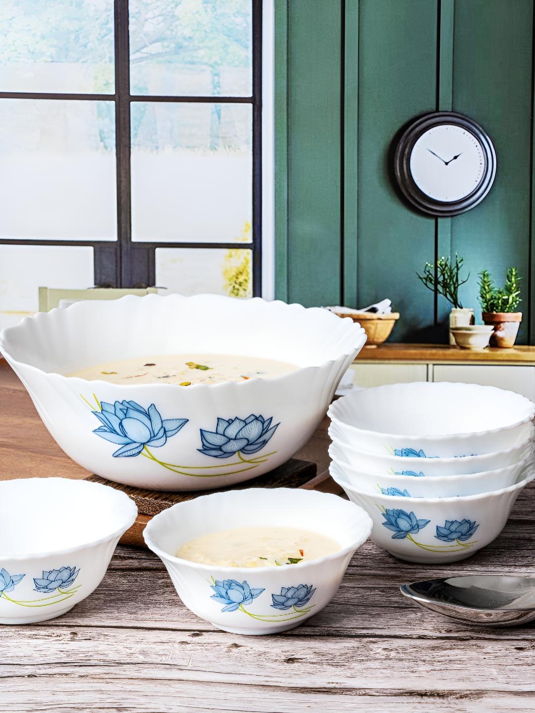 

Cello White 2025 7 Pieces Opalware Dishwasher and Microwave Safe Serving Bowl