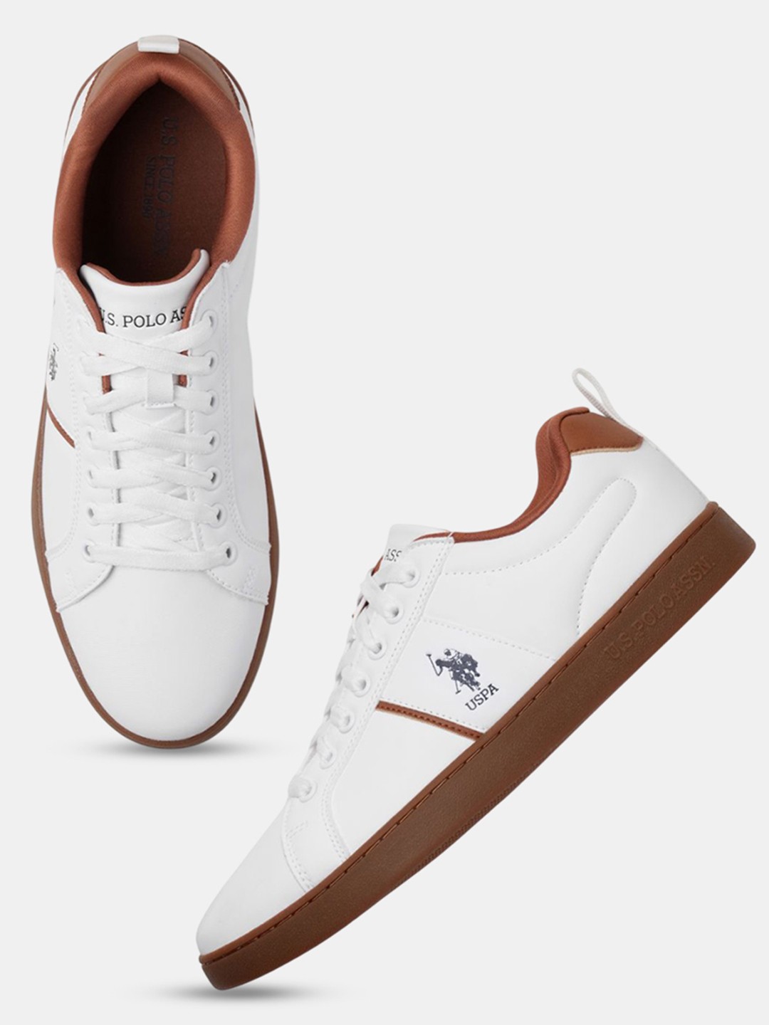 

U.S. Polo Assn. Men PU Sneakers, Off white