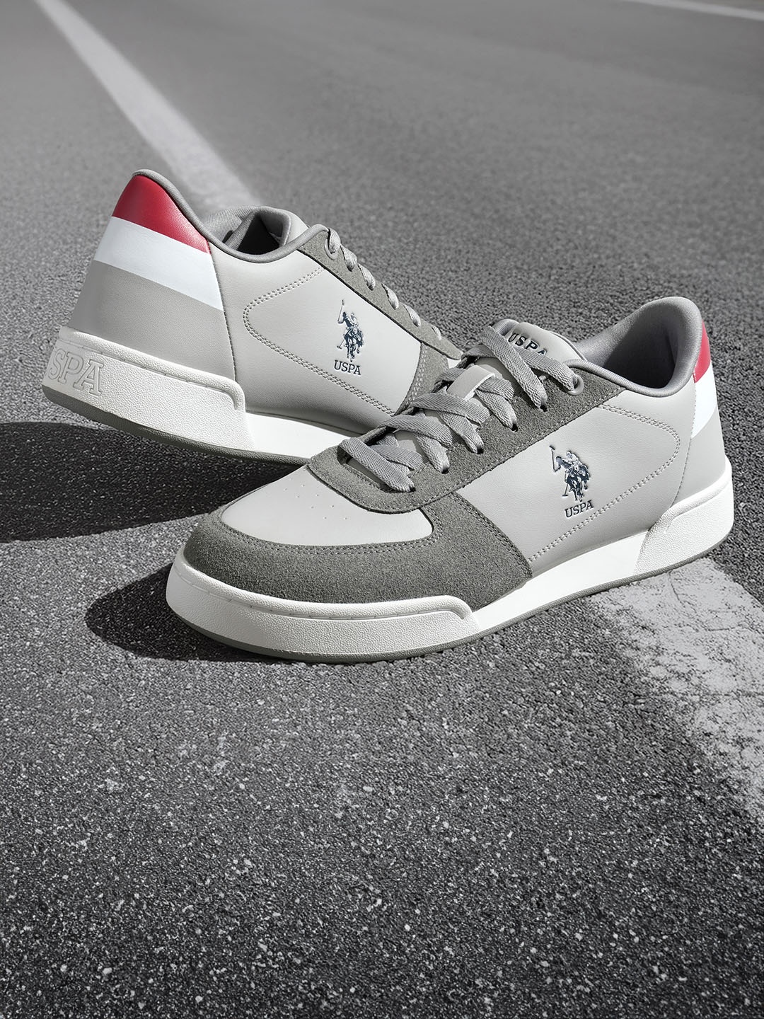 

U.S. Polo Assn. Men PU Sneakers, Grey