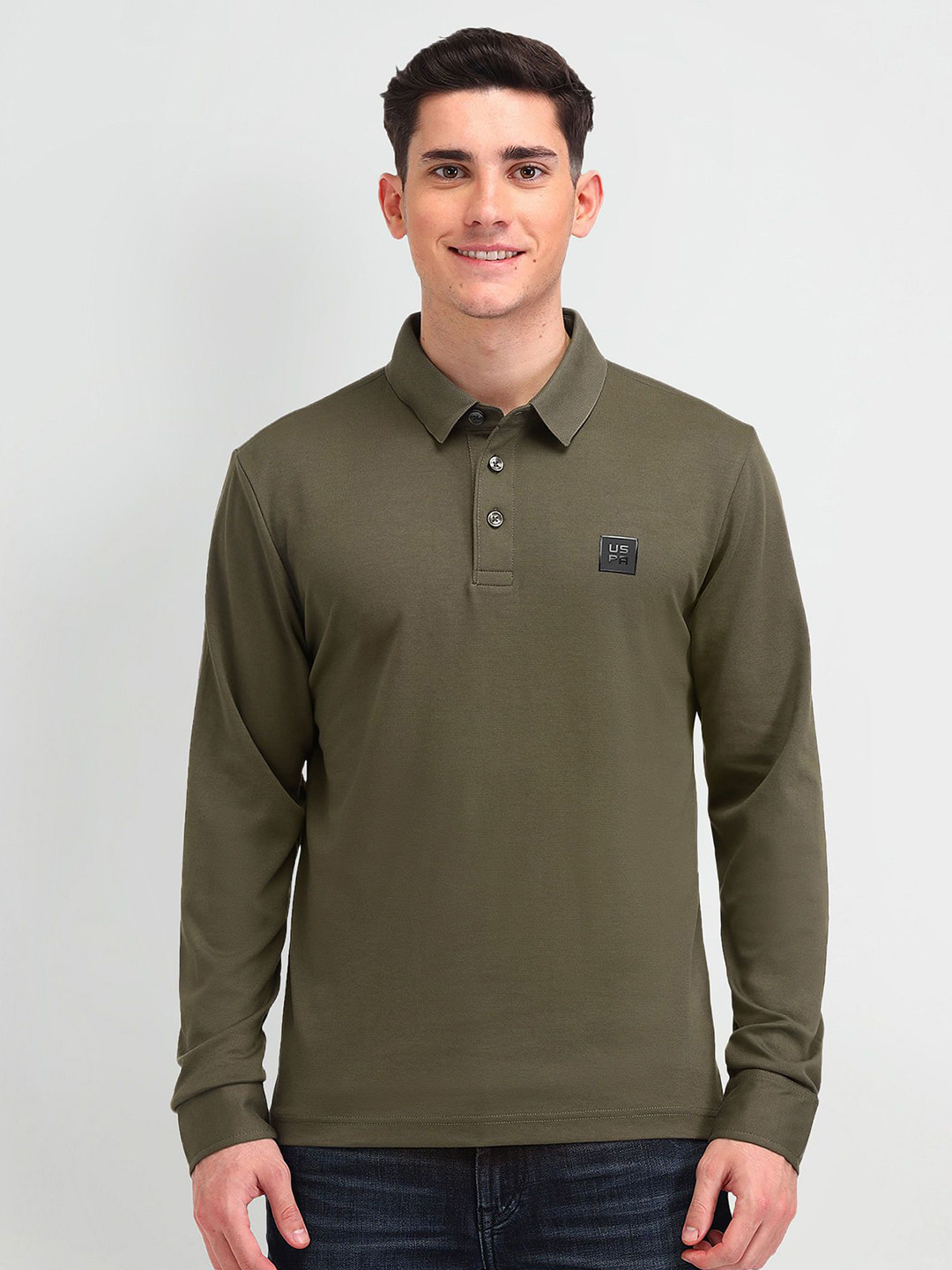 

U.S. Polo Assn. Denim Co. Men Solid Polo Collar Cotton T-shirt, Green