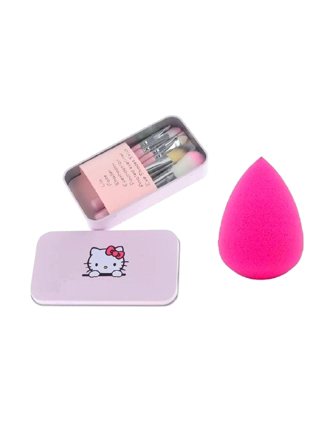 

Lenon Set Of 7 Makeup Brushes & Blender, Pink