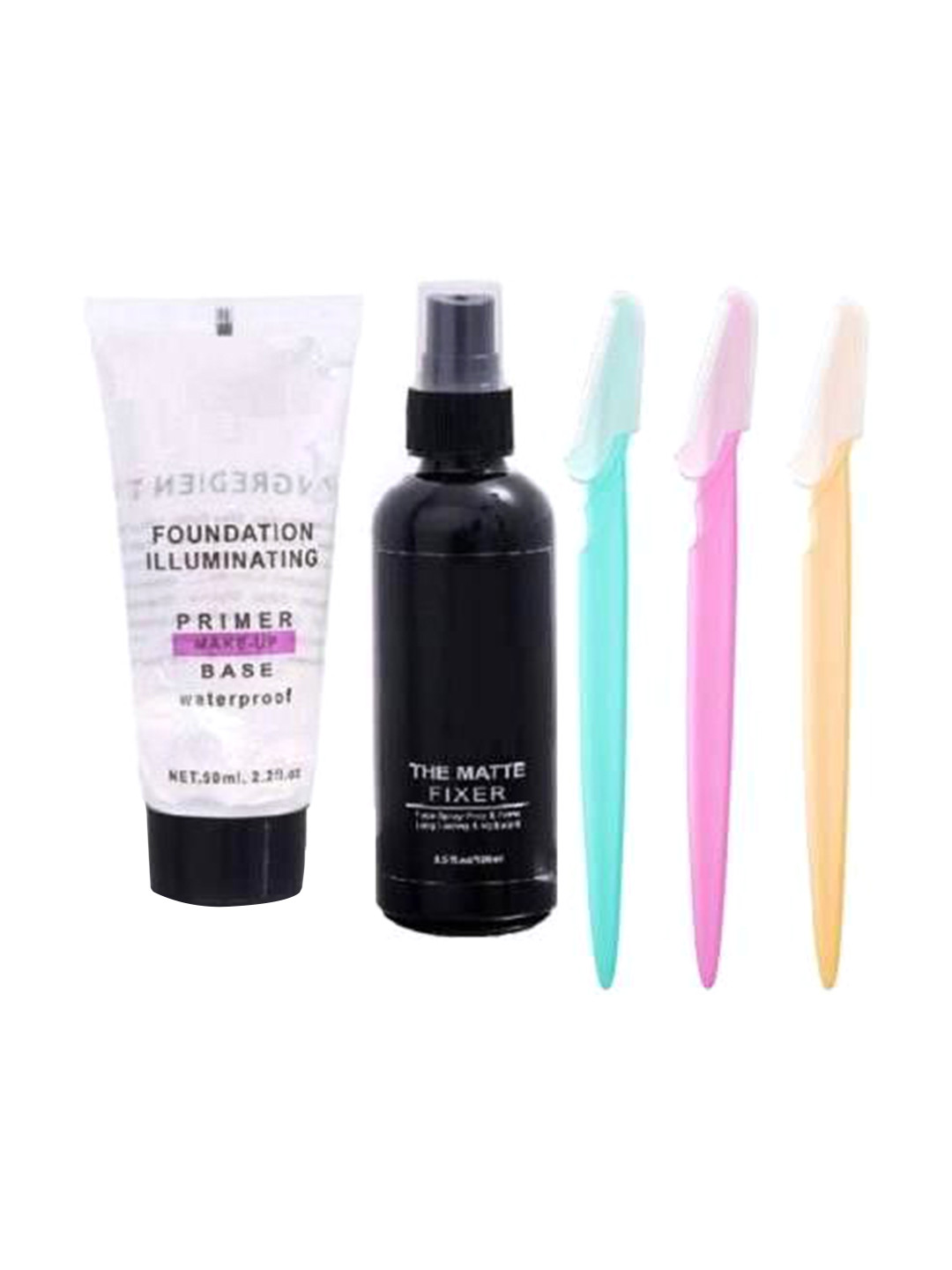 

Lenon Set Of 5 Primer With Makeup Fixer & Face Razor - 50 ml, White
