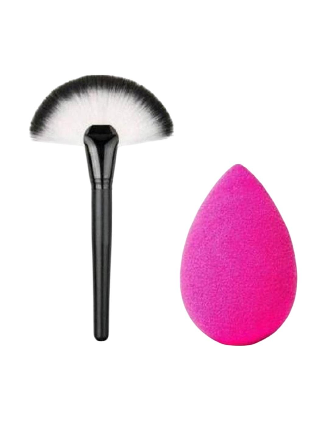 

Lenon Set Of 2 Fan Make-Up Brush & Blender, Pink