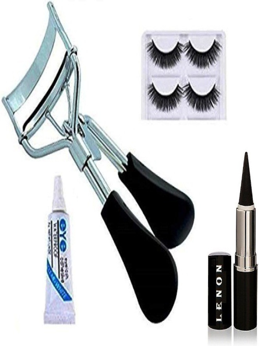 

Lenon Set Of 5 Eyelash - Curler - Glue & Black Kajal
