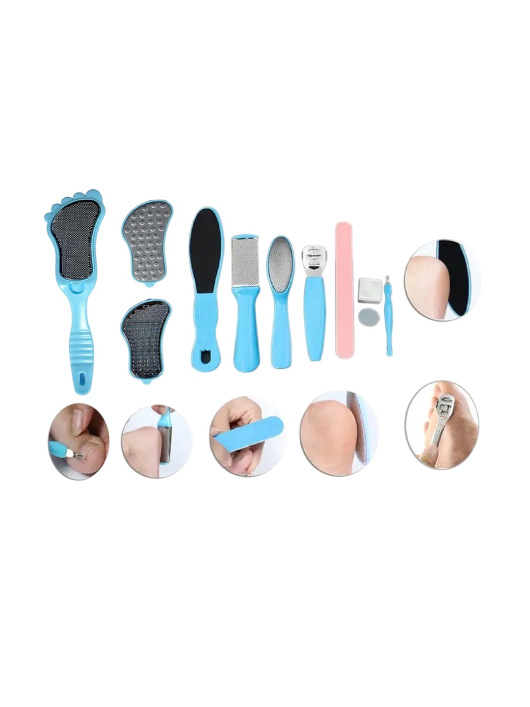 

Lenon Set Of 11 3 In 1 Foot Step & Manicure & Pedicure Kit, Blue