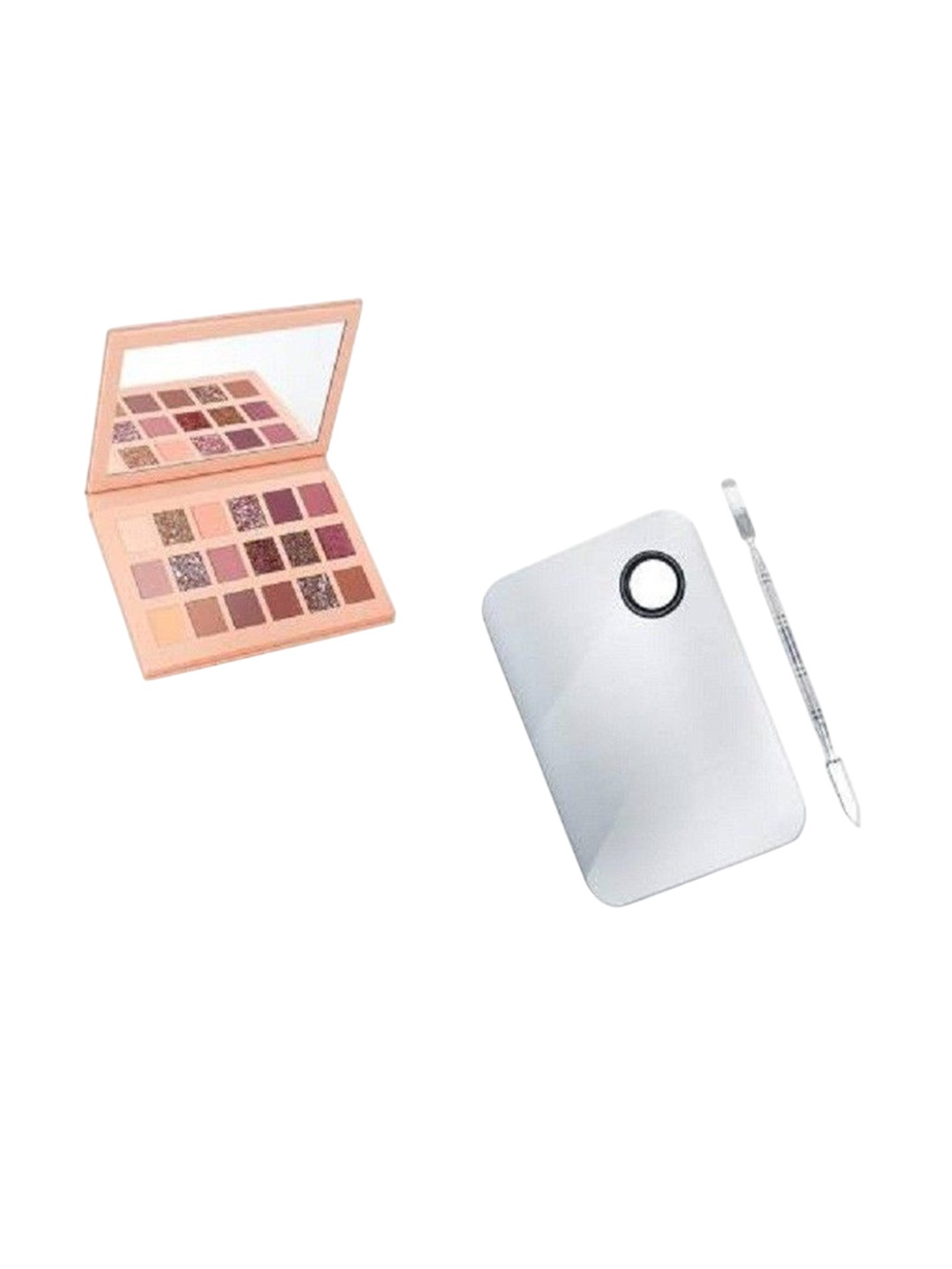 

Lenon Set Of 3 Eyeshadow Palette - Nude With Makeup Mixing Palette & Spatula