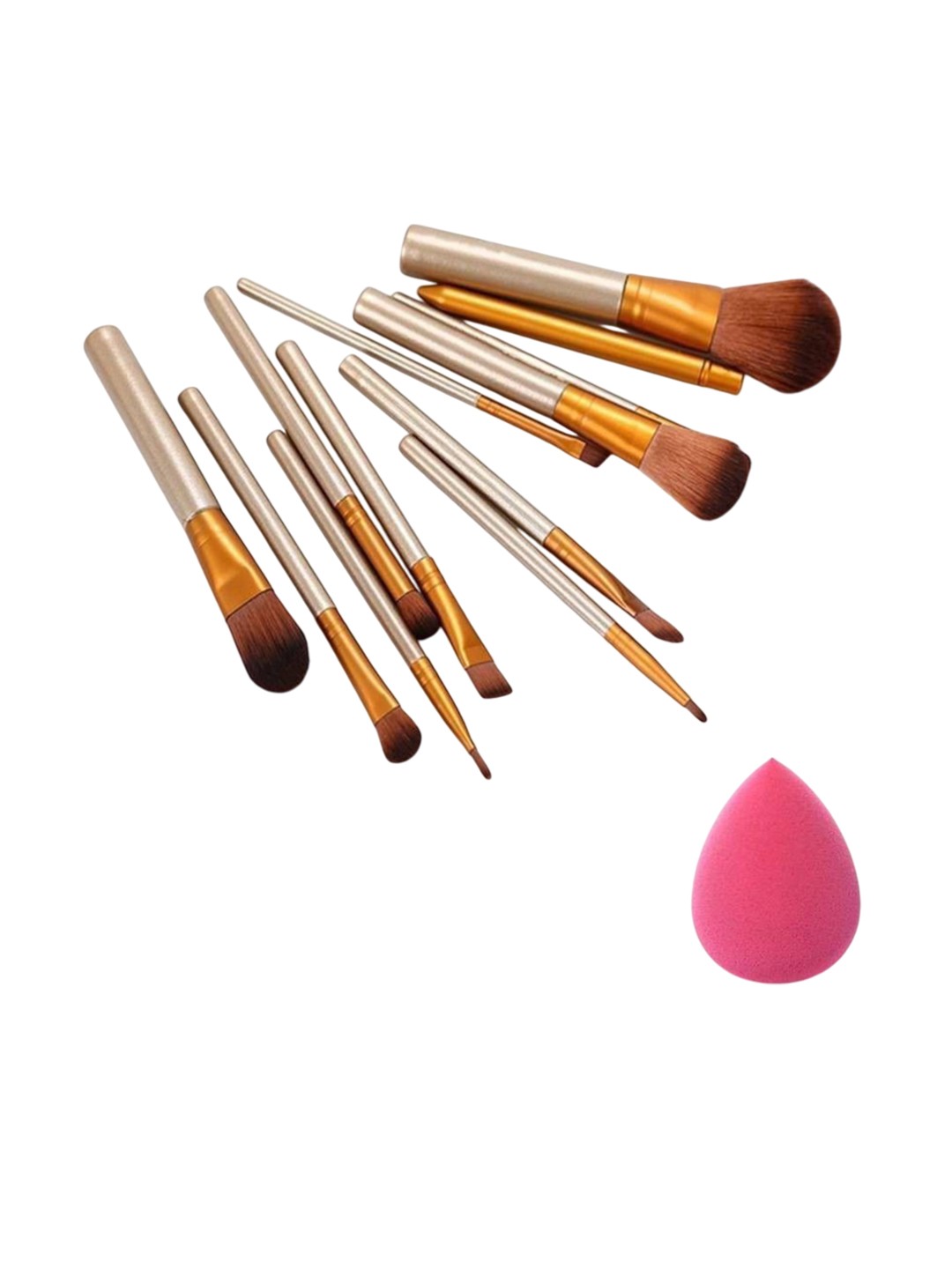 

Lenon Set Of 12 Makeup Brushes With Beauty Blender, Brown