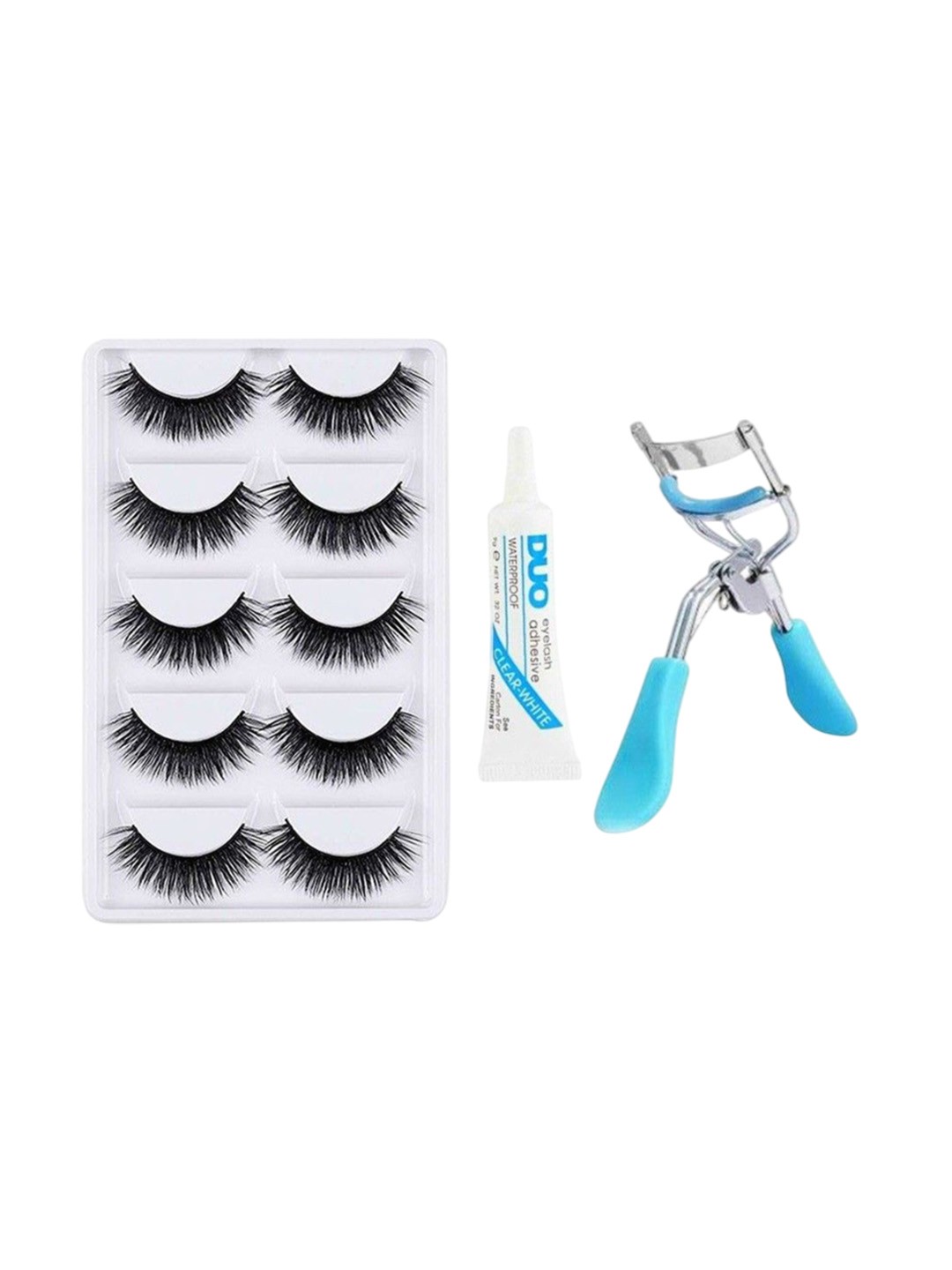 

Lenon Set Of 7 Eyelashes With Curler & Eyelash Glue, Blue