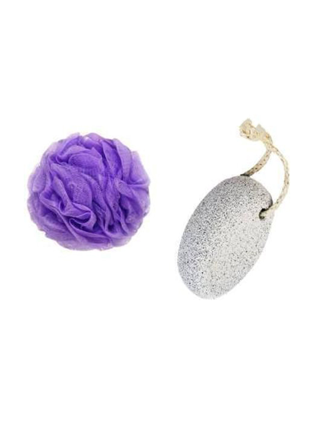 

Lenon Set Of 2 Bath Loofa With Pumice Stone, Purple