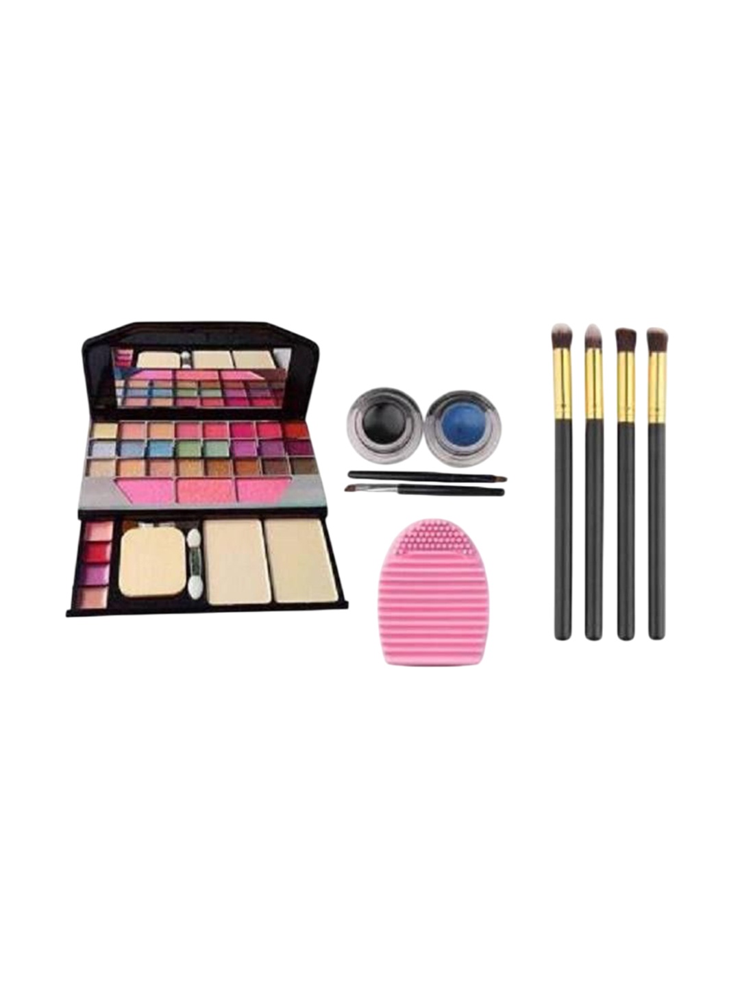 

Lenon Set Of 8 Makeup Kit- Gel Eyeliner- Eyeshadow Brushes & Cleaner- Pink- Black- Blue