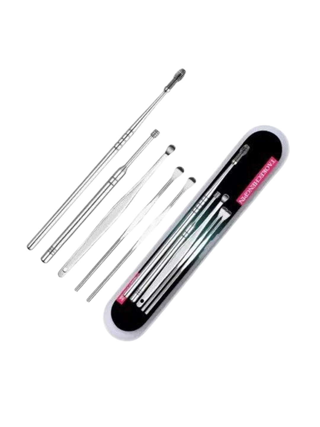 

Lenon Set Of 7 Face Derma Roller 0.5 mm With Lice Comb & Blackhead Remover, Silver
