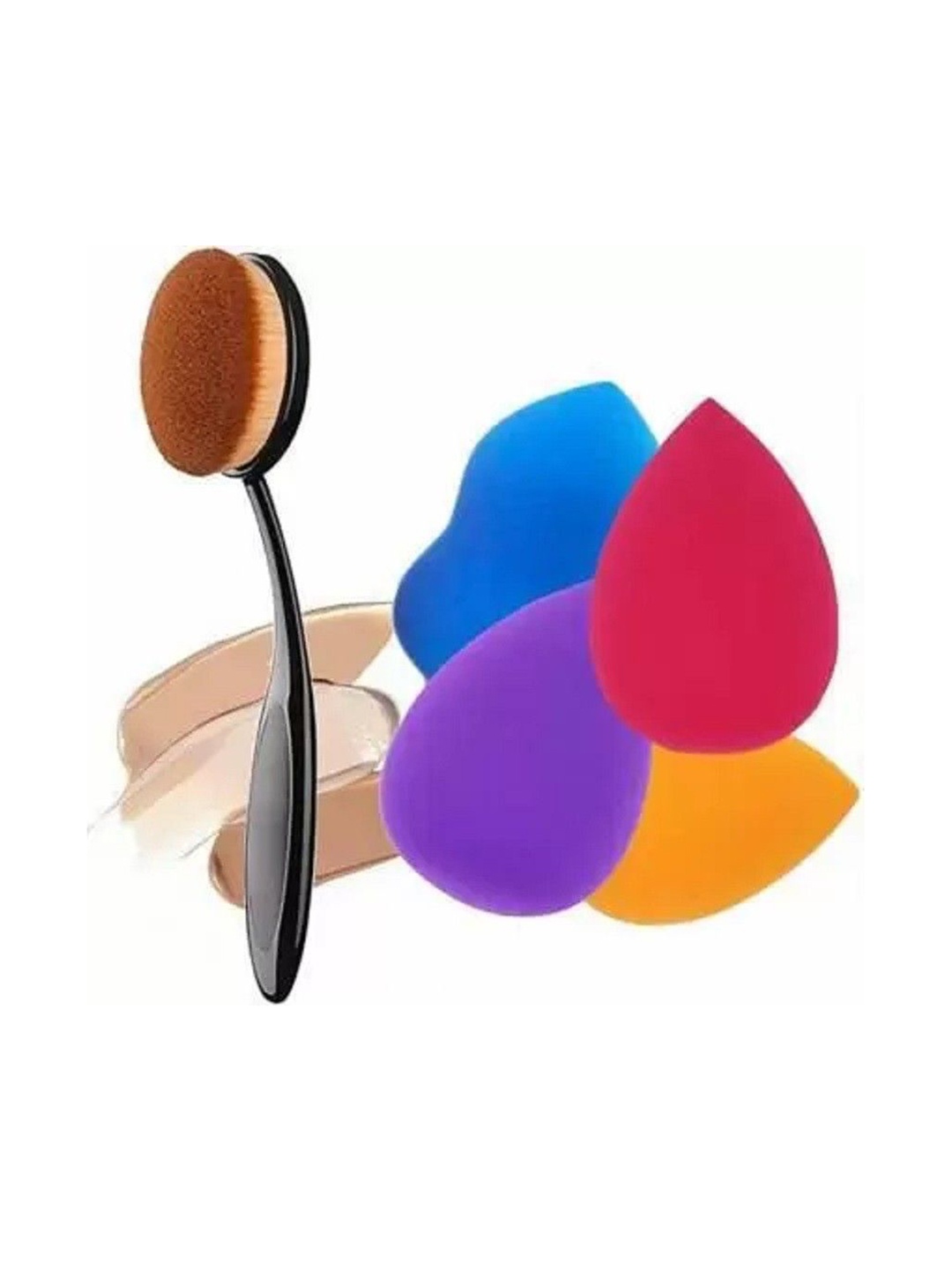 

Lenon Set Of 5 Beauty Blender With Brush Cleaner, Blue