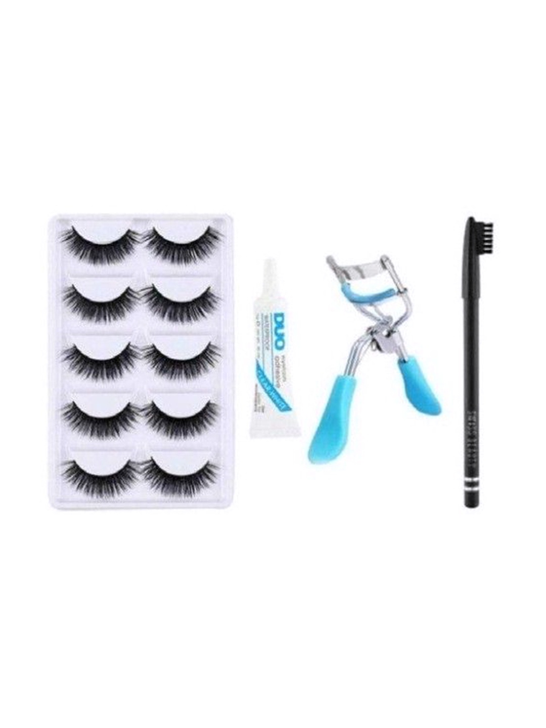 

Lenon Set Of 8 Eyelashes With Curler - Pencil - Eyelash Glue, Black