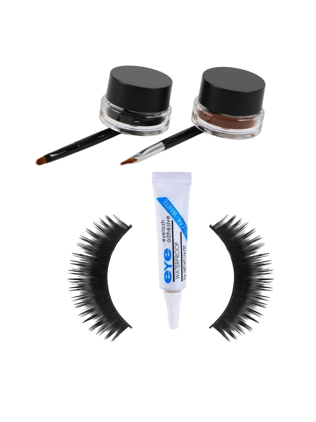 

Lenon Set of 4 Eyeliner With Pair Eyelashes & Glue, Black