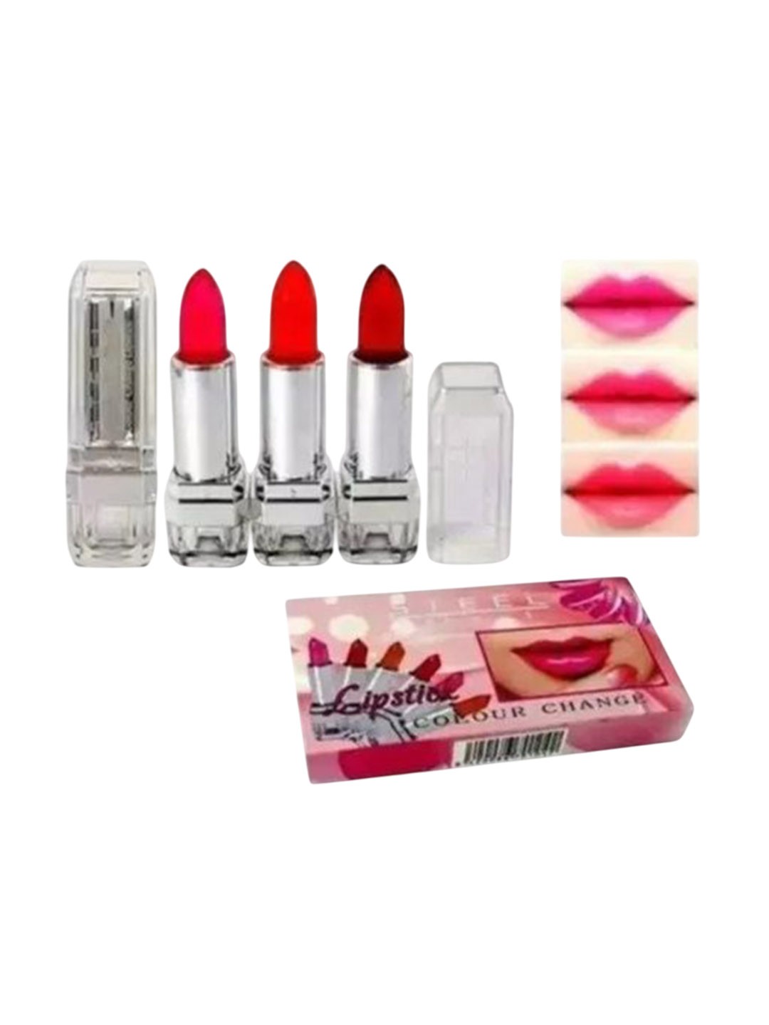

Lenon Set Of 3 Colour Changing Lipstick- 3.6 g Each, Red