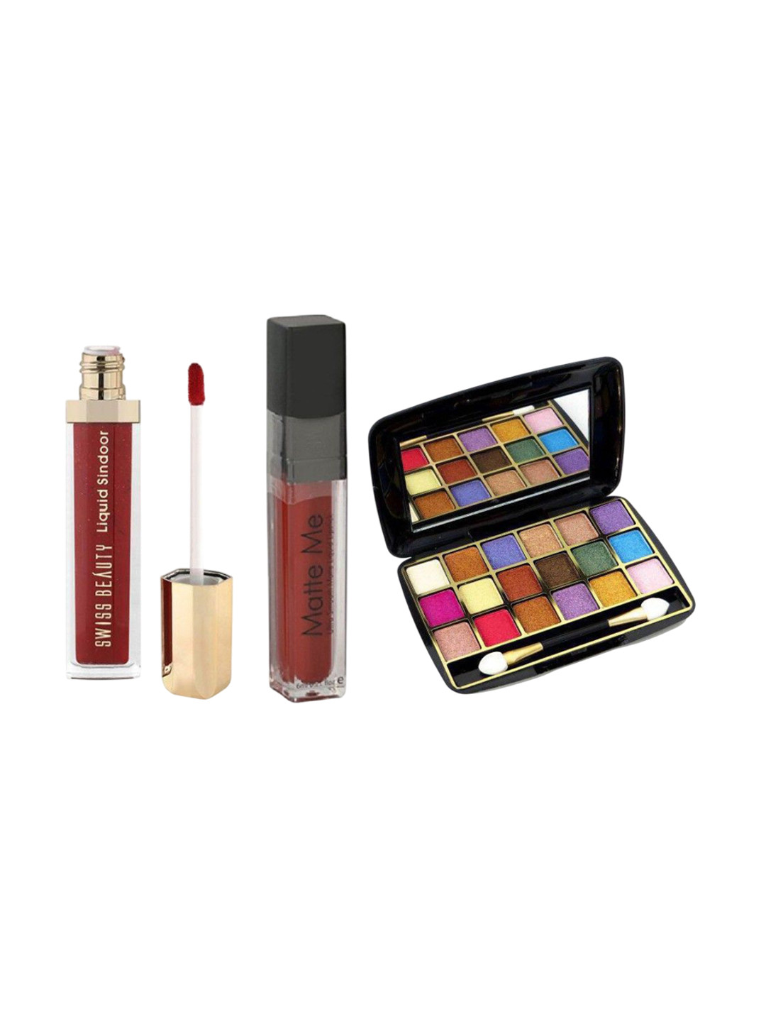 

Lenon Set Of 3 Sindoor - Lipstick & Eyeshadow Combo, Maroon