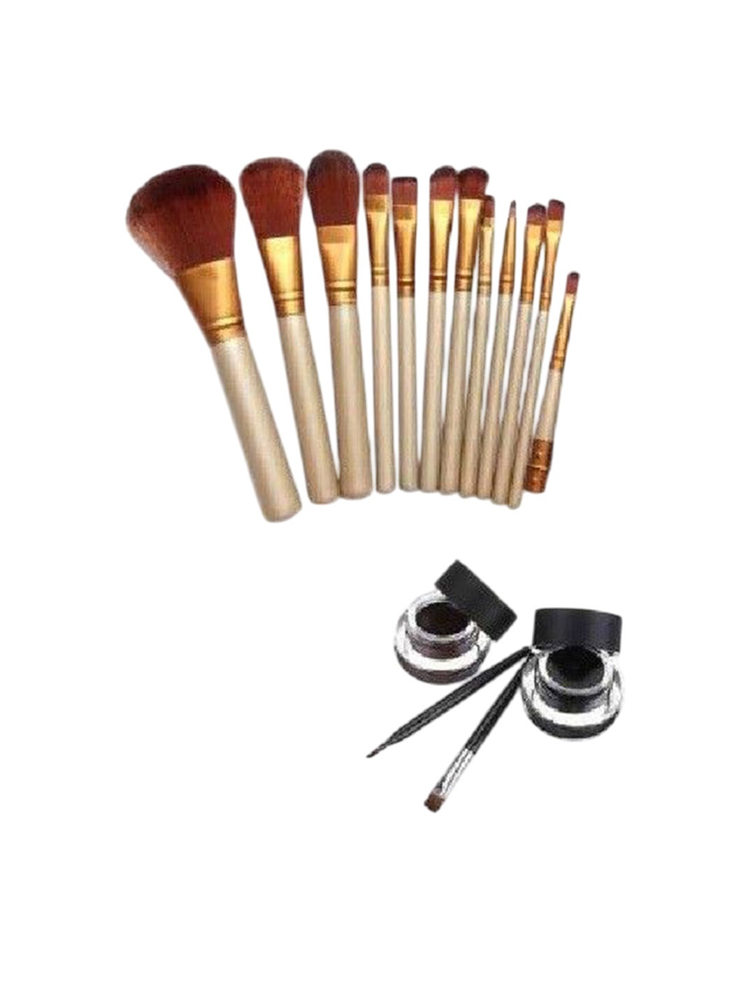 

Lenon Set Of 2 Makeup Brush & Gel Eyeliner - Black & Brown