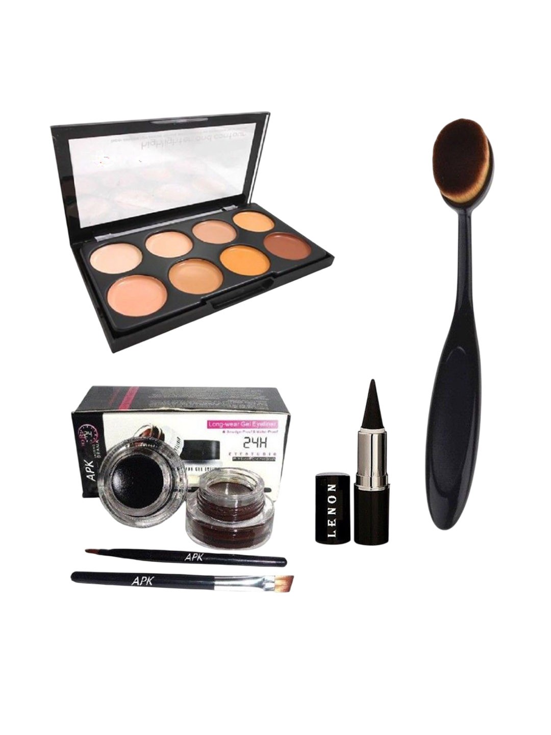 

Lenon Makeup Combo Contain: Concealer, Face Brush, Eyeliner, Kajal, Multi