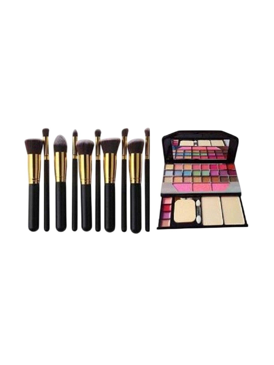 

Lenon Set Of 11 Makeup Kit with Brushes- Pink- Nude- Black