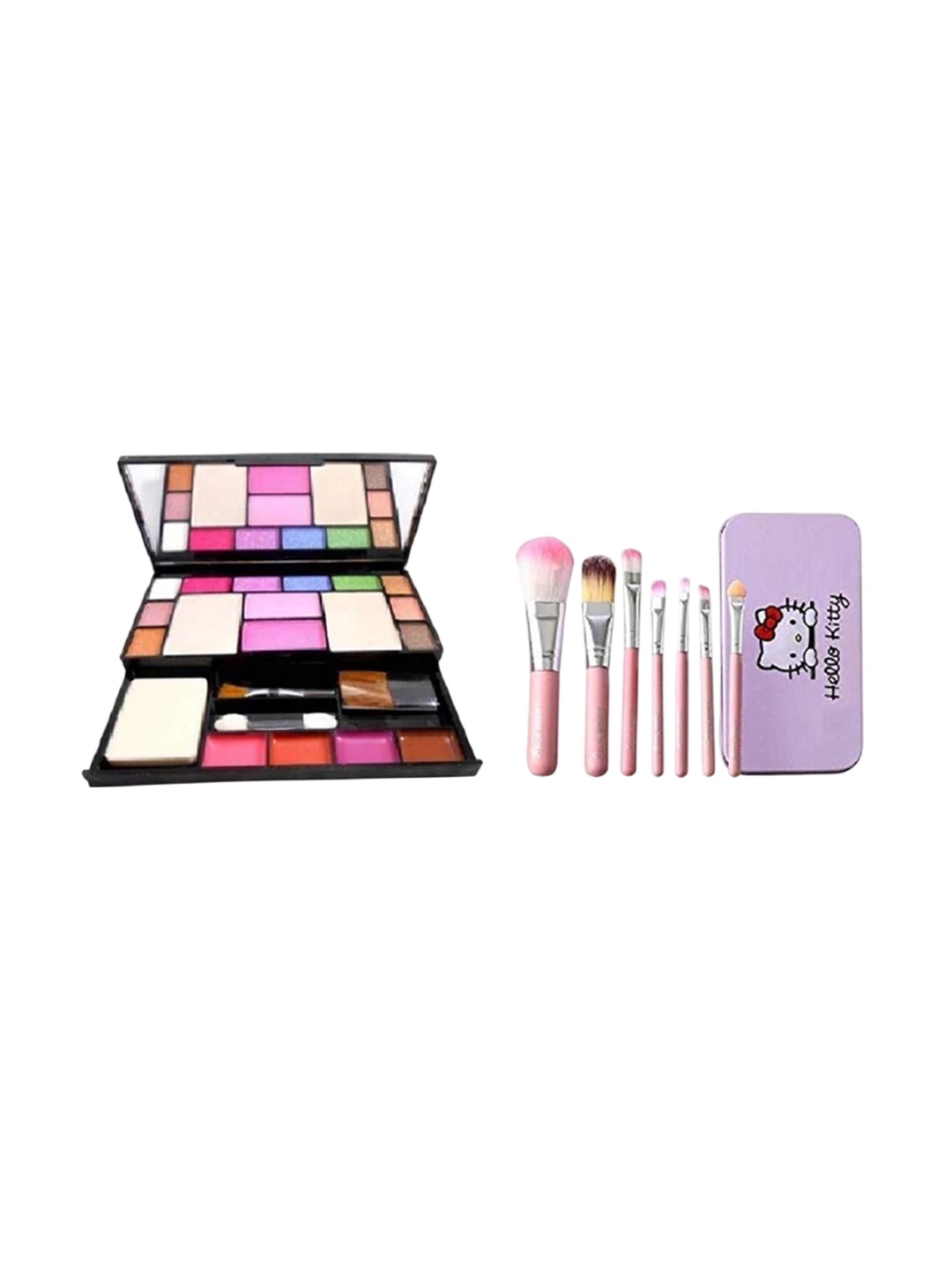 

Lenon Hello Kitty Set Of 27 Makeup Kit With Brush, Pink