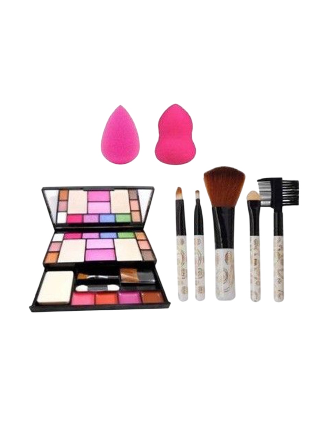 

Lenon Set Of 8 Eyeshadow Palette - Makeup Brushes & Sponge, Pink