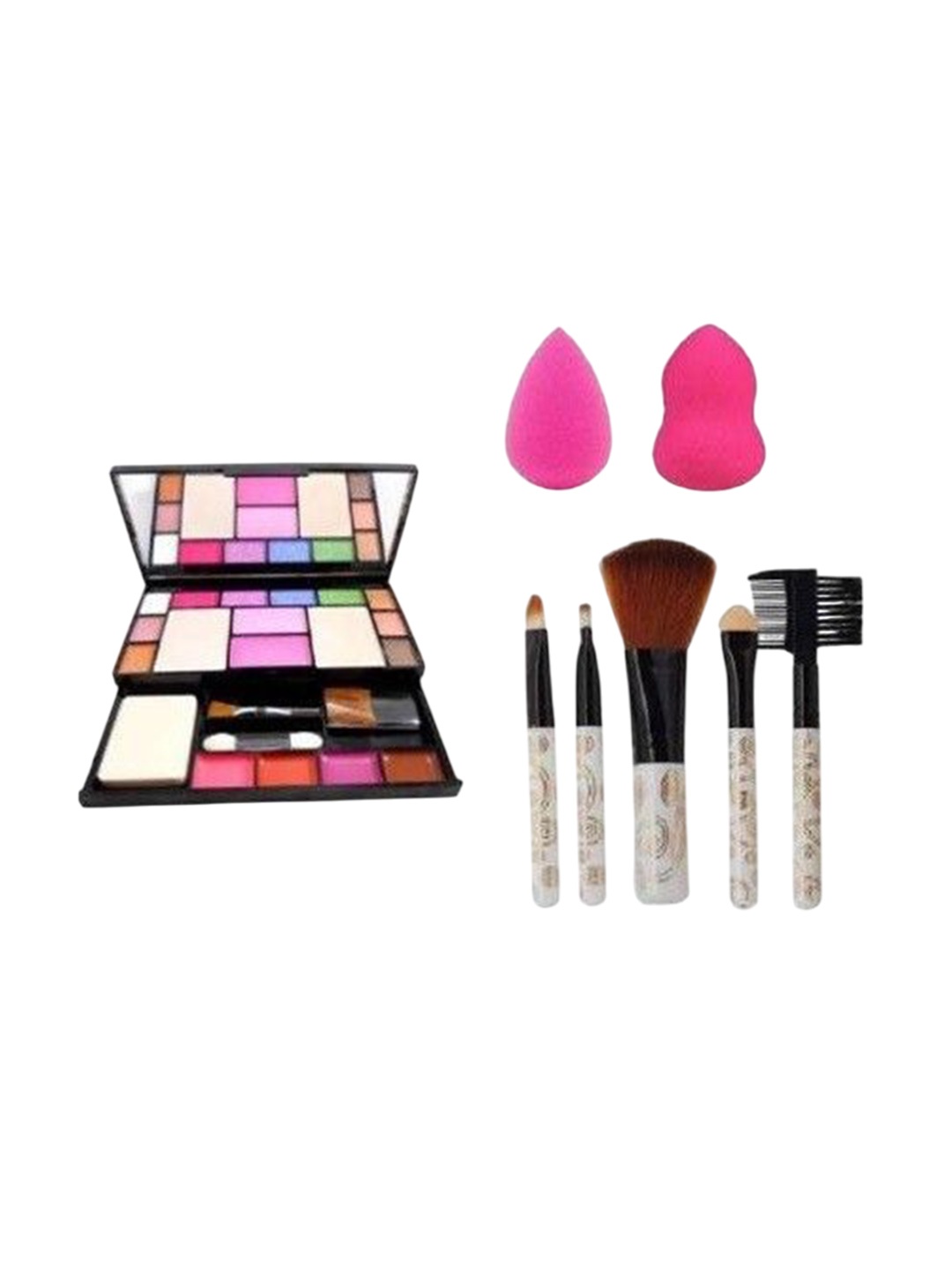 

Lenon Set Of 27 Makeup Kit With Puff & Brush, Pink