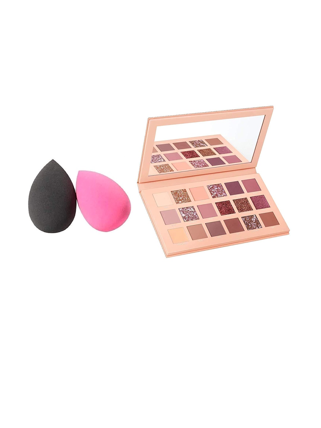 

Lenon Set Of 3 Eyeshadow Pallete- 24 g With Sponges- Nude- Pink- Black