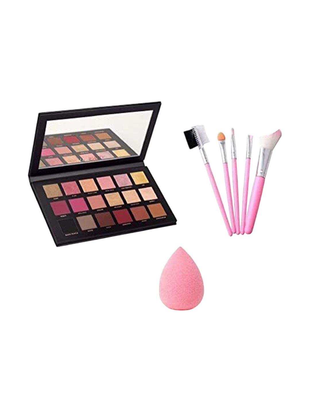 

Lenon Set Of 7 Eyeshadow Palette With Makeup Brushes & Blender, Pink