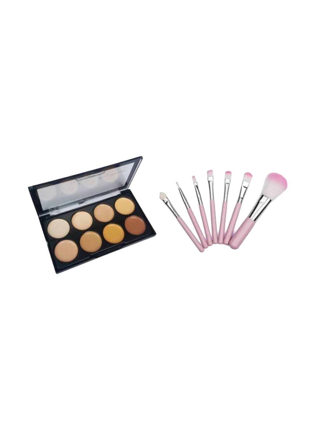 

Lenon Set Of 8 Long Lasting 8 Shades Contour Palette & Makeup Brushes, Beige