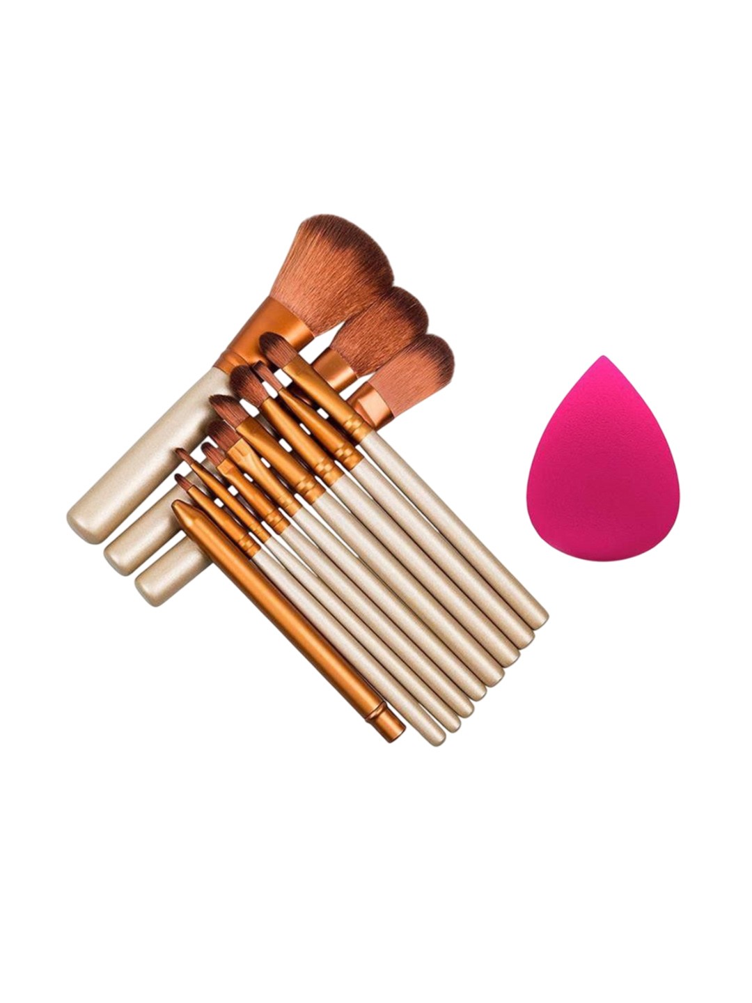 

Lenon Set Of 13 Makeup Brush Set With Blender, Beige
