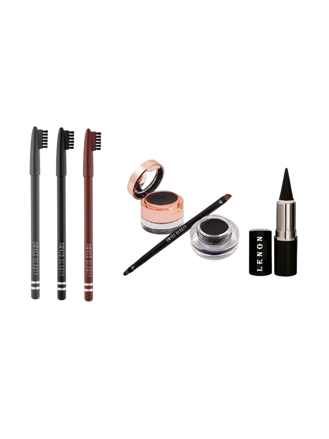 

Lenon Set Of 6 Kajal Eyeliner & Eyebrow Pencil, Black