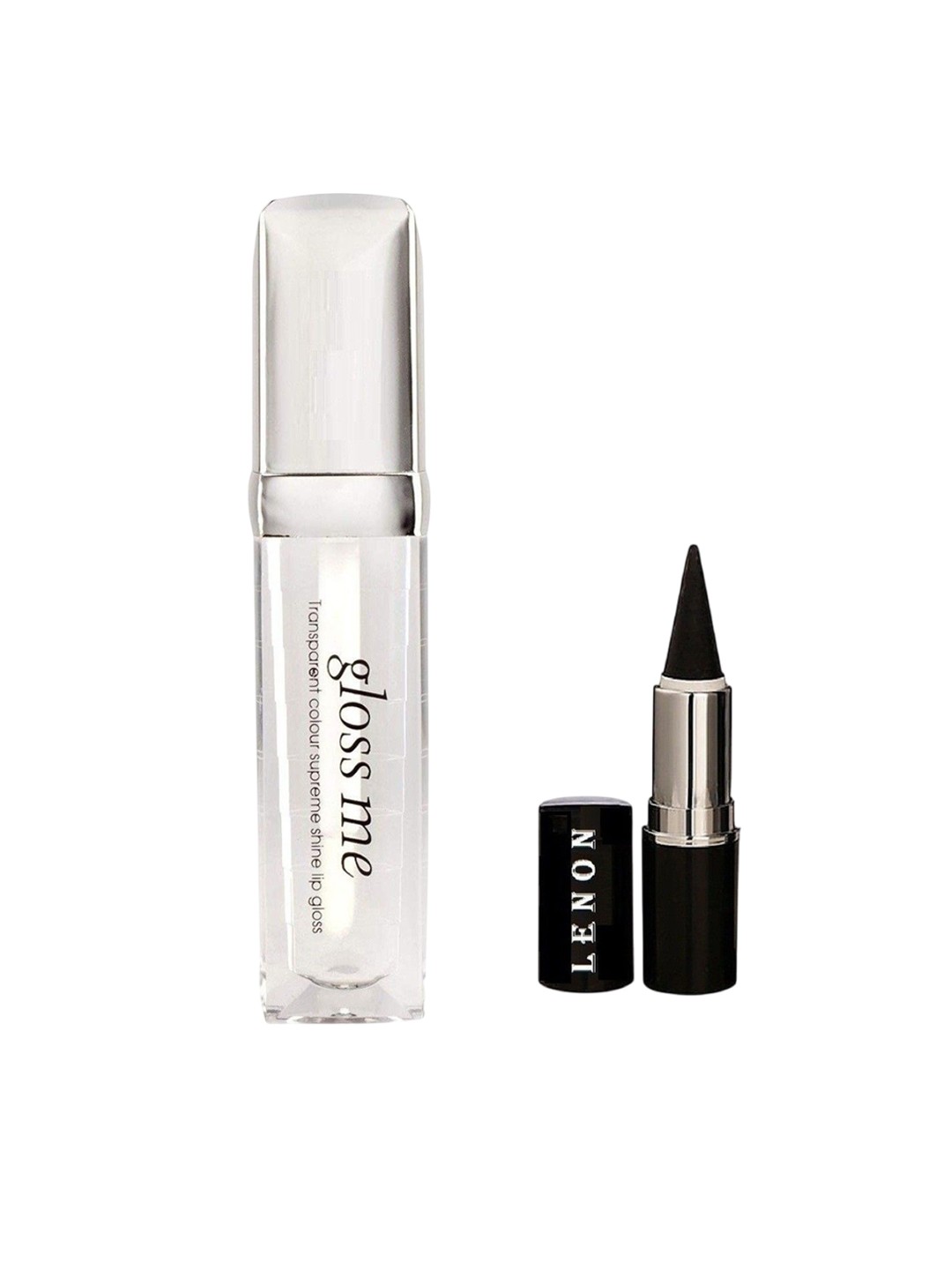 

Lenon Set Of 2 Gloss Me Lip Gloss- 10 ml & Kajal- Transparent & Black